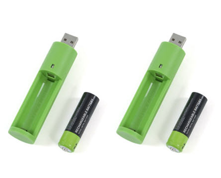 AA battery USB recharger