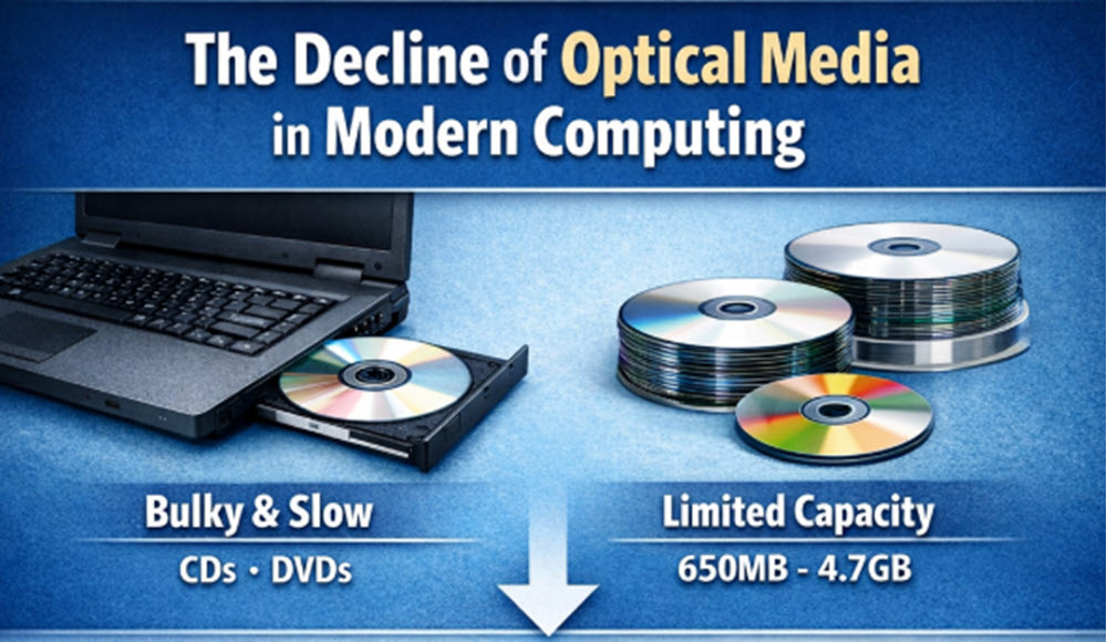 The decline of optical media in modern computers