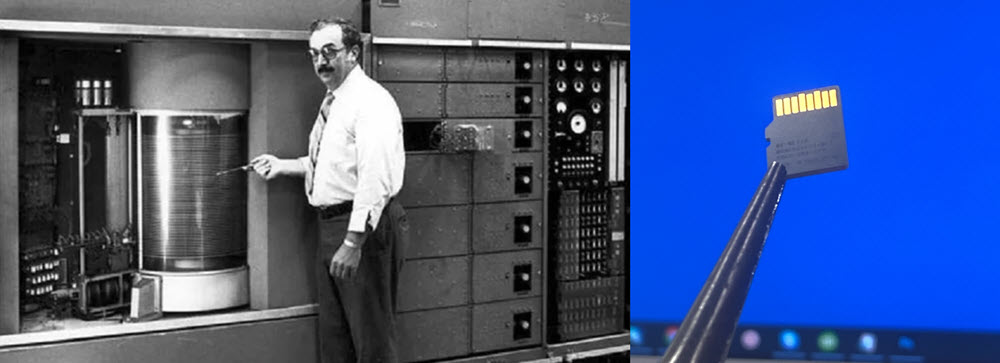 Kapasitas Penyimpanan Digital pada tahun 1956, Sekarang pada tahun 2022 dan Masa Depan 2087ketentuan/p>

<p>IBM memperkenalkan sistem penyimpanan komersial pertama di dunia, 305 RAMAC. pada tahun 1956. Disk magnetik digunakan untuk menyimpan data dan dimaksudkan untuk sistem penyimpanan sekunder. RAMAC adalah singkatan dari Random Access Method of Accounting and Control dan dirancang untuk kebutuhan dunia nyata akuntansi dalam bisnis. Pelanggan pertama adalah Angkatan Laut AS.</p>

<p>Ukuran fisik 305 ini lebarnya 6′ kali 5′ (kaki). Total kapasitas penyimpanan adalah 4,4MB (megabyte). Berat untuk sistem penyimpanan ini hanya lebih dari satu ton (<a href=