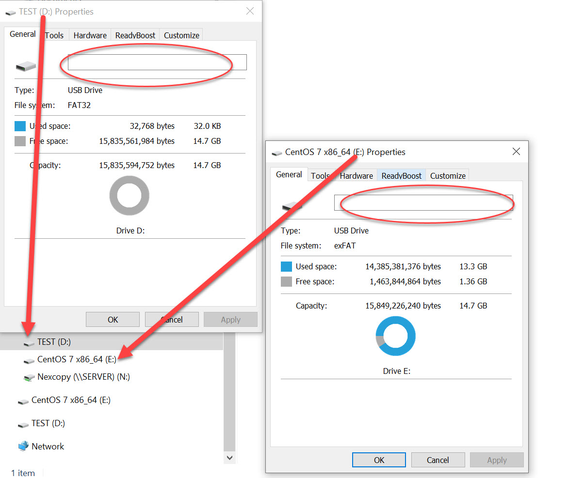 Windows doesn't change the name of a USB flash drive in Explorer