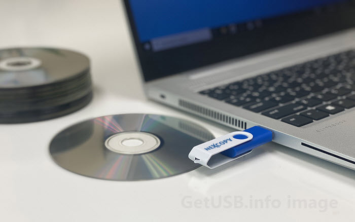 Diagram illustrating USB controller firmware defining device class descriptors during enumeration to emulate a CD-ROM drive