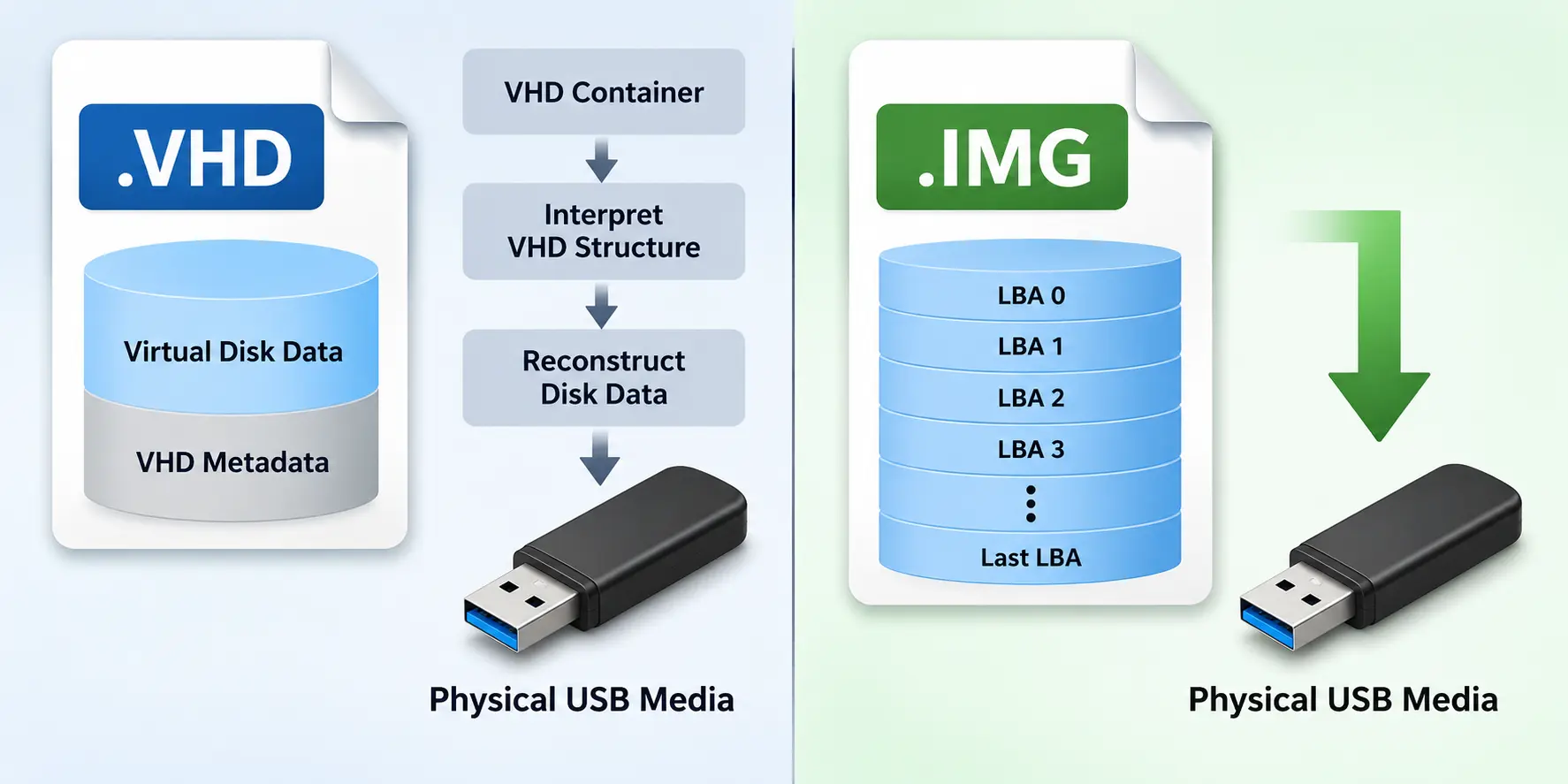 What Is the Difference Between a VHD and IMG File for USB Duplication?