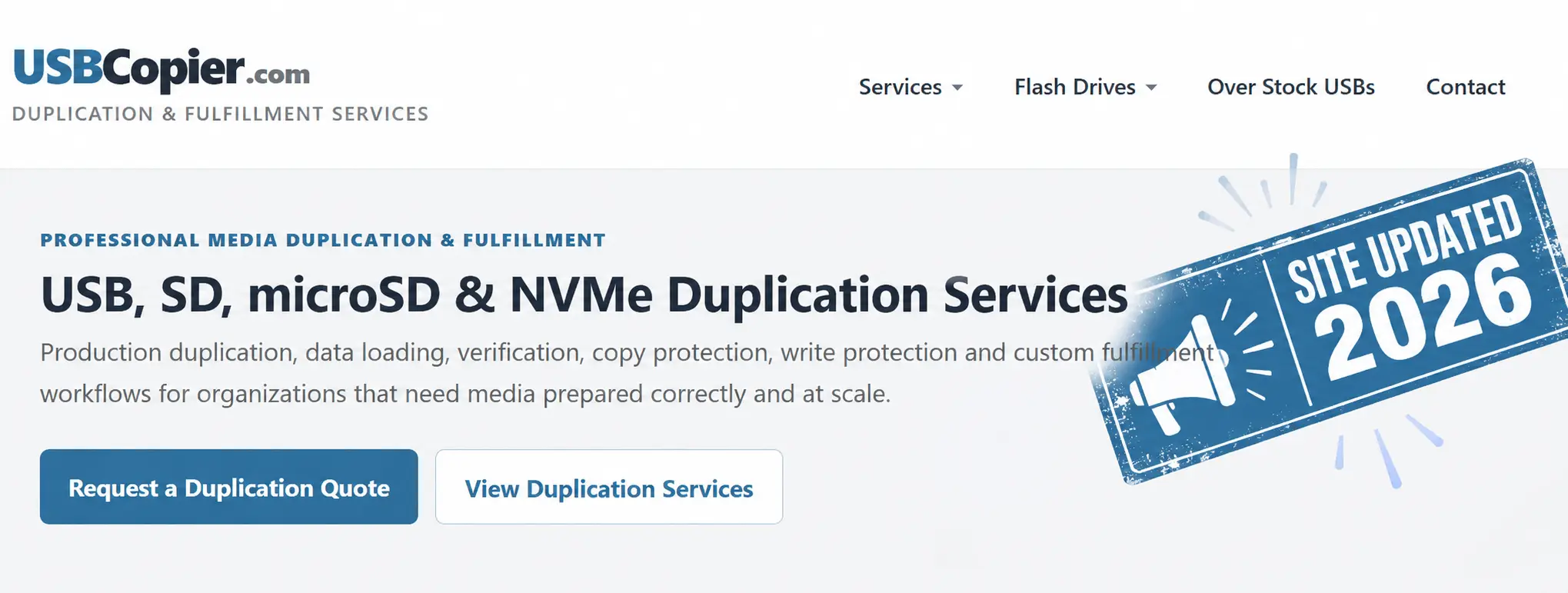 Press Release: USB Copier Adds NVMe Duplication and Automated USB Fulfillment